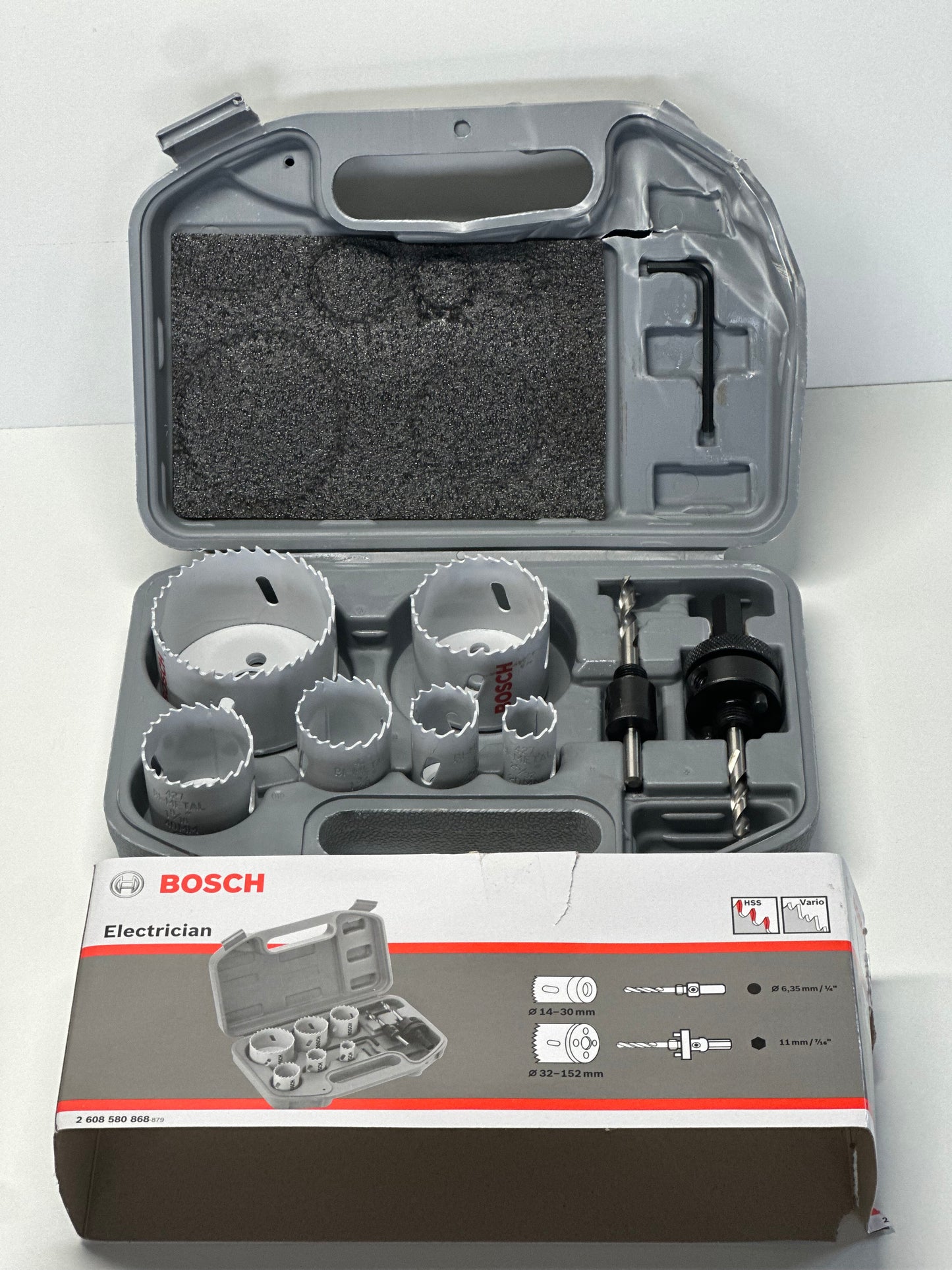 Bosch 9-teiliges HSS-Bimetall-Lochsägenset für Elektriker (Metall, Holz, Ø 20-68 mm, Bohrzubehör)