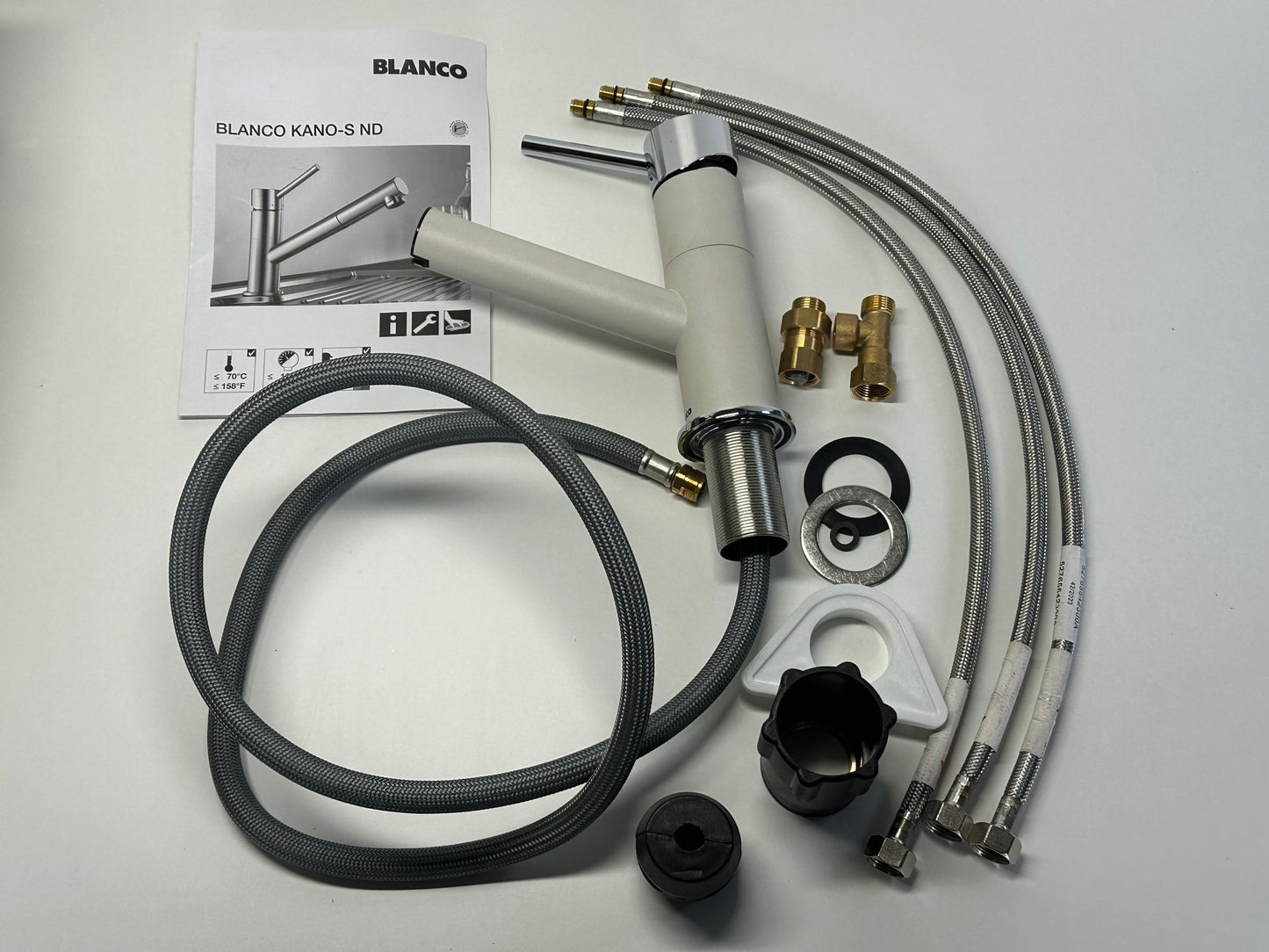 BLANCO KANO-S | Küchenarmatur in softweiß/chrom