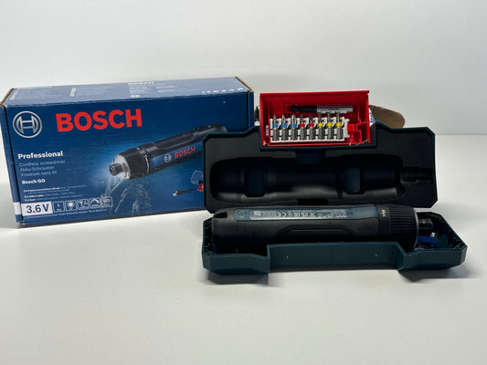 Bosch Professional Akkuschrauber Bosch GO 3 (inkl. 8-teiligem Bit-Set, Bitaufnahme, USB-C-Kabel, Mini-Koffer)